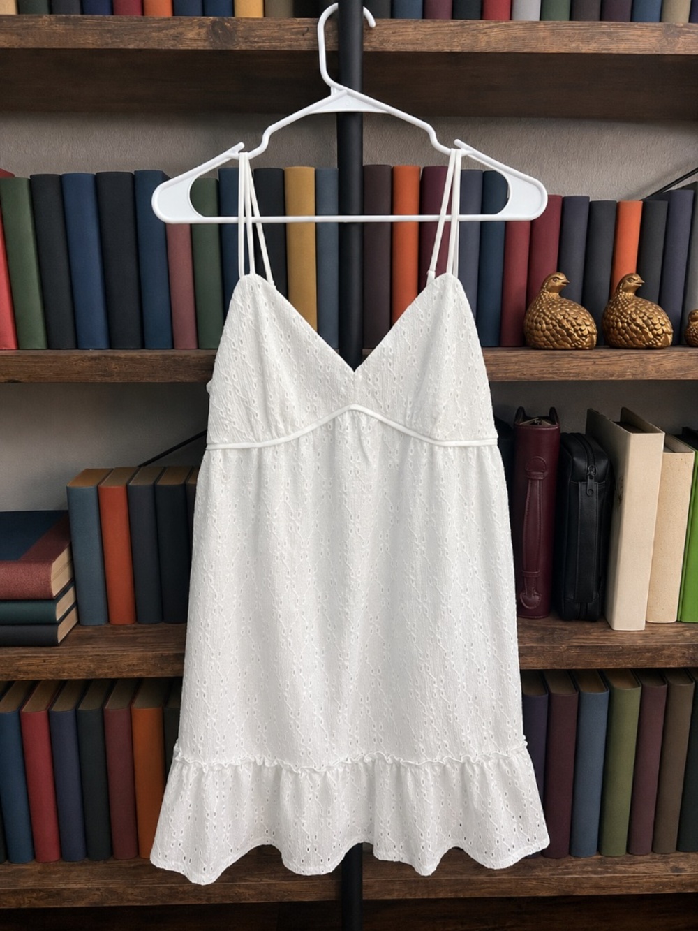 The General Good White Eyelet Mini Dress Size M | Cottagecore Boho Sundress